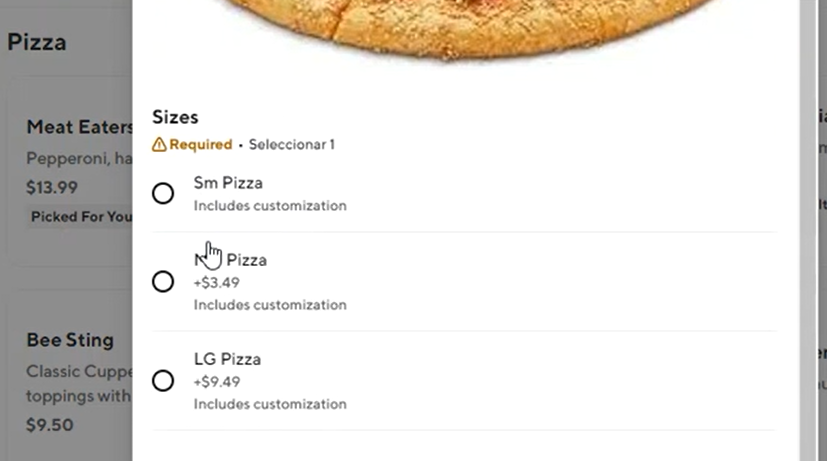 doordashSizePrice.png