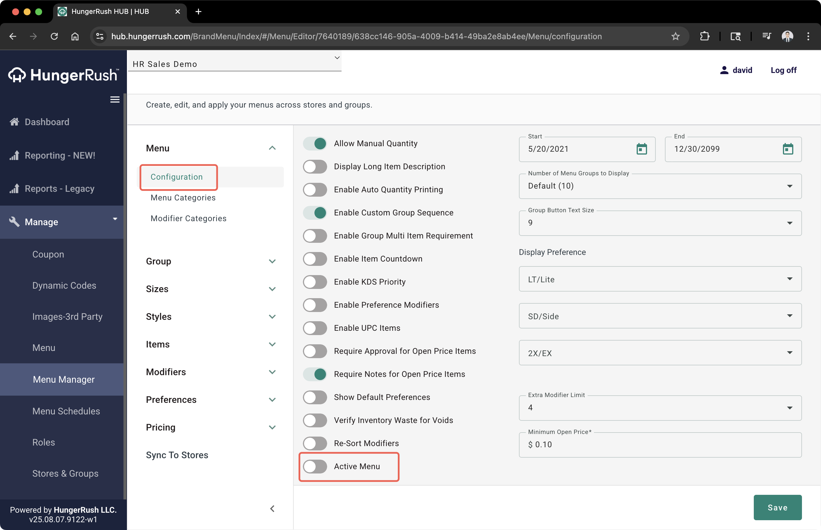 Getting Started: Create or Copy Menu – HungerRush
